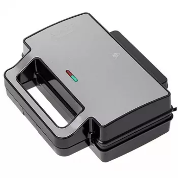 Sandwich maker Adler AD 3073 — 2 sandwich, 1400 W, argento/nero, piastre rimovibili, conservazione verticale