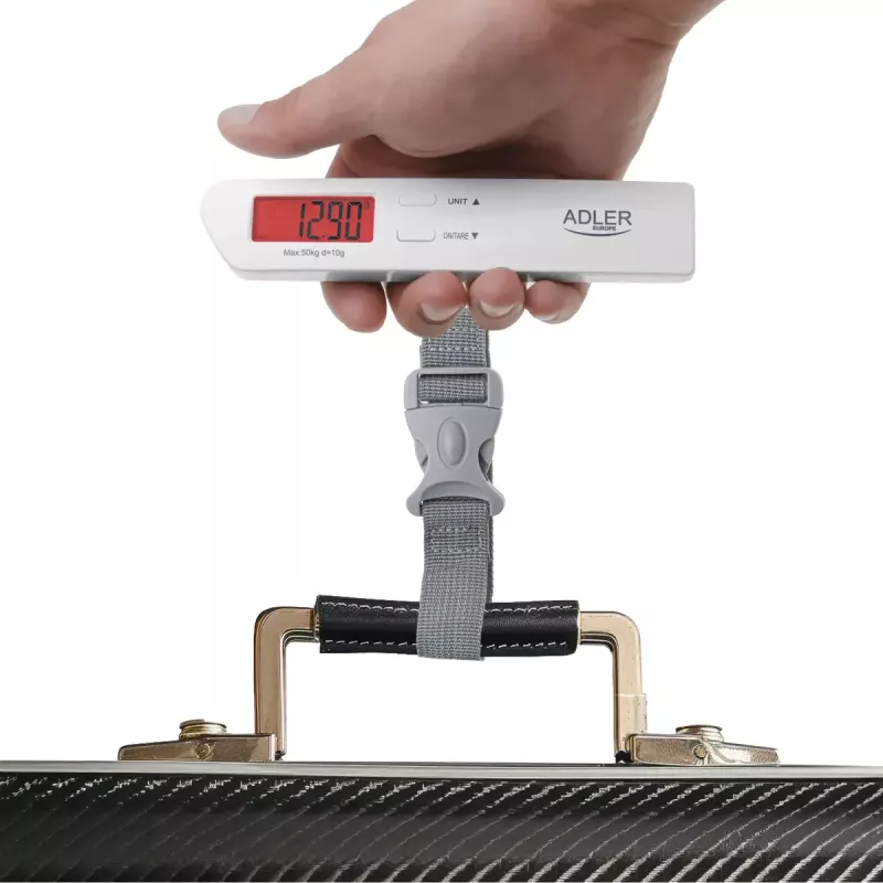 Bilancia per valigie Adler AD 8191, massimo 50 kg, precisione 10 g, grigio