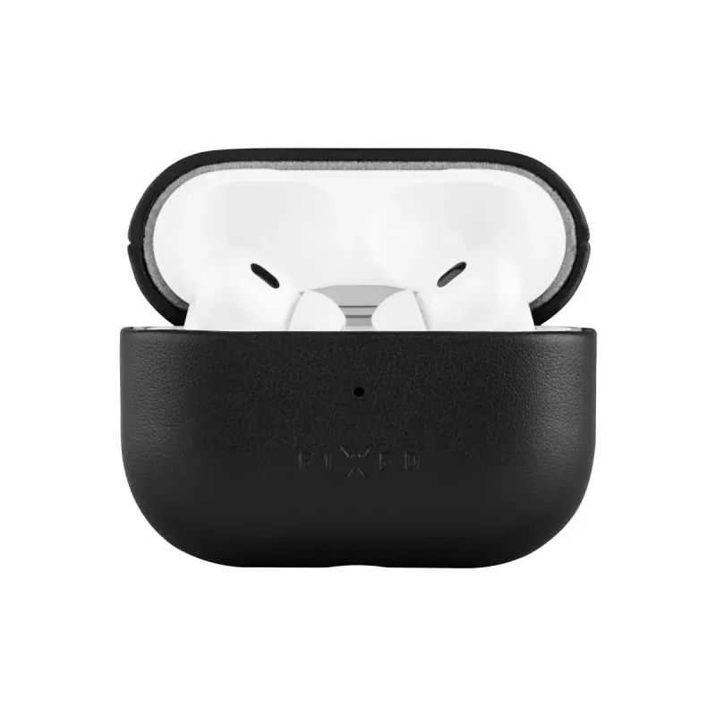 Custodia protettiva in pelle FIXED FIXLPM-999-BK per auricolari con supporto MagSafe, nera
