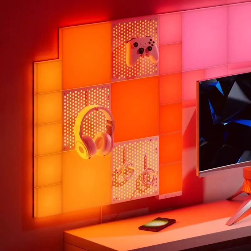 Pannello LED modulare di espansione pegboard Nanoleaf N8100E00-1BP – singolo pannello di ricambio/espansione per Nanoleaf Pegboard