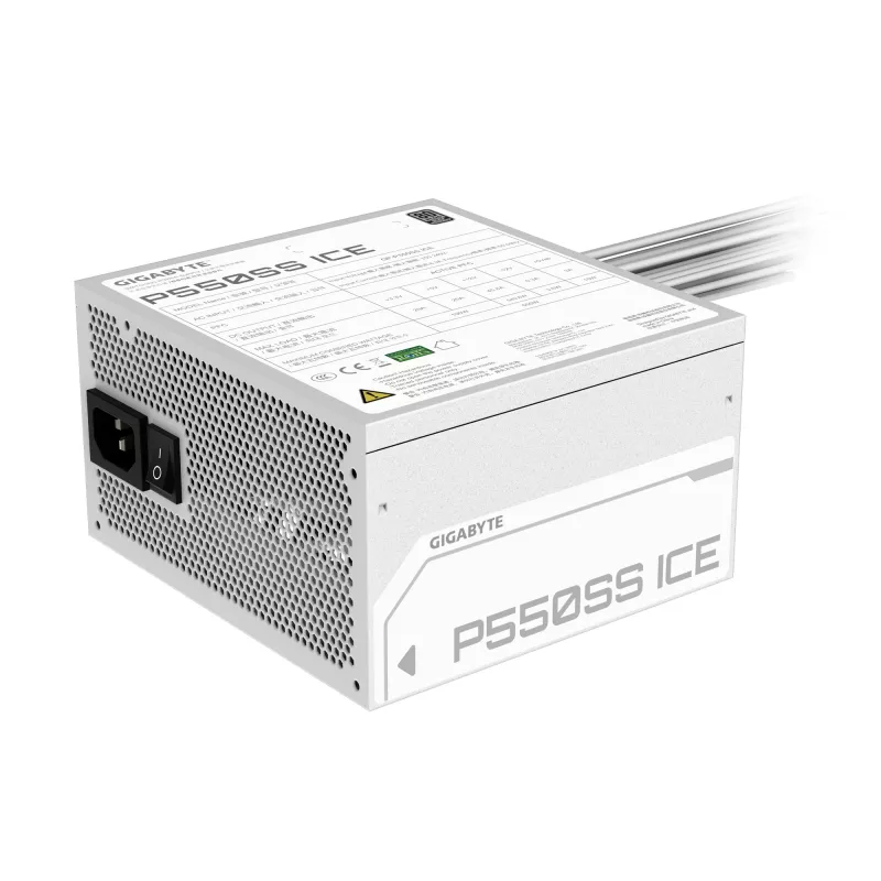 GIGABYTE P550SS ICE alimentatore - PCIe 5.0, 80 PLUS Silver, ventola 120mm, compatibile ATX 3.0, spina EU
