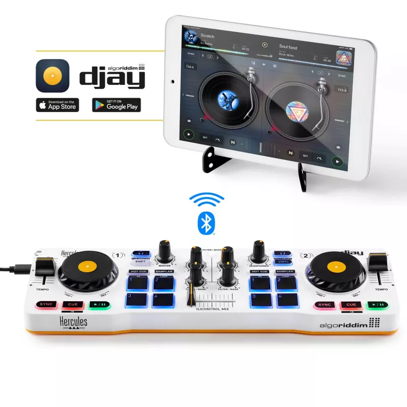 Hercules 4780921 controller DJ 2 canali nero, bianco, giallo