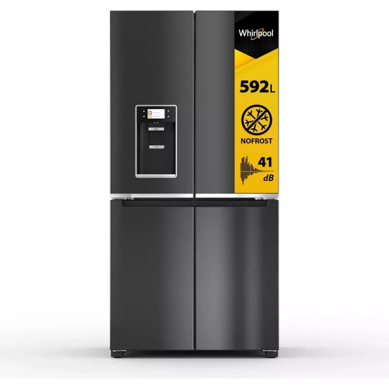 Frigorifero side-by-side Whirlpool WQ9I FO2BX EF a libera installazione 592 L nero