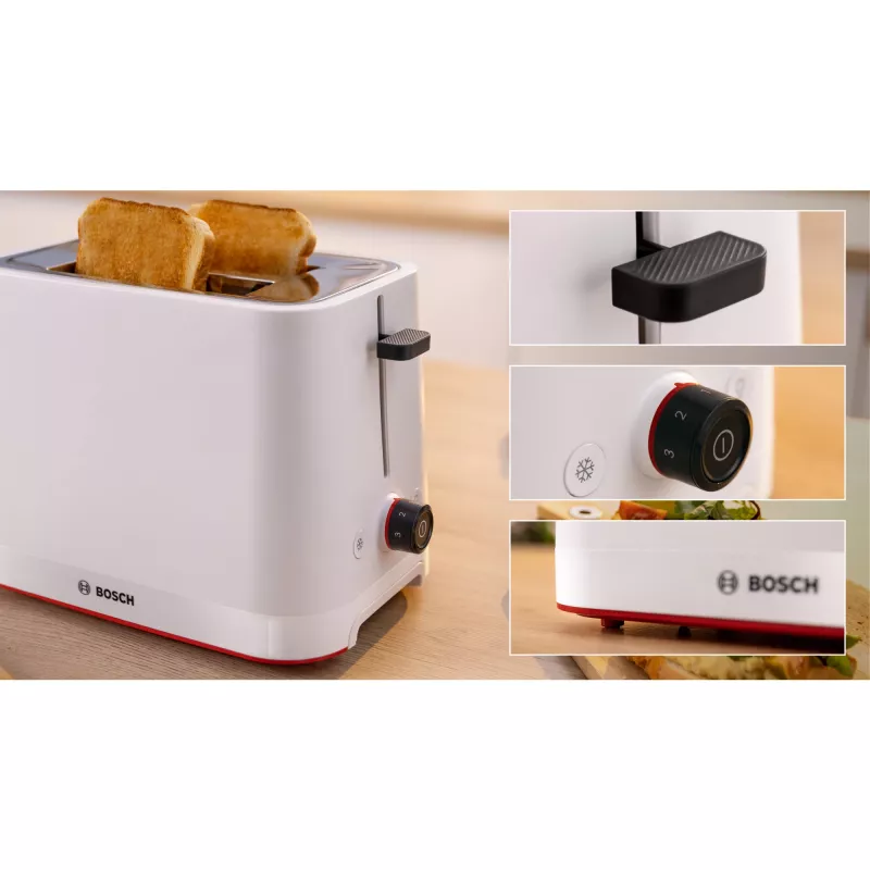 Bosch MyMoment TAT3M121 tostapane compatto, 2 fessure, 950 W, bianco