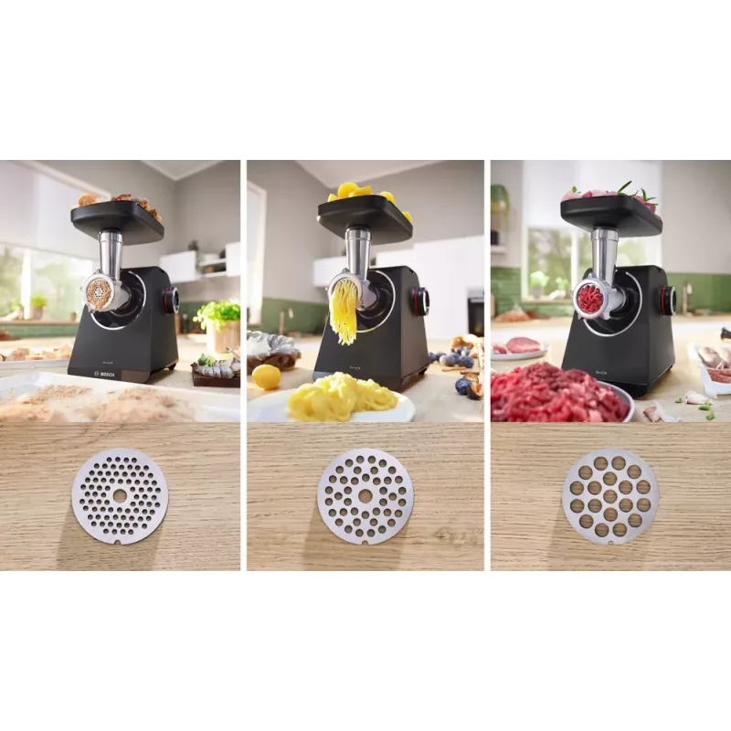 Tritacarne Bosch MFWS430B — 1900 W, 2 velocità, 2,5 kg/min, nero/argento, 4,3 kg