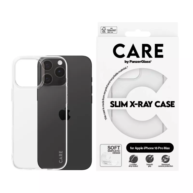 PanzerGlass CARE™ by ® X-Ray custodia iPhone 16 Pro Max, custodia, Apple, Apple - iPhone 16 Pro Max, trasparente