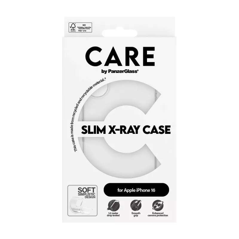 Custodia PanzerGlass CARE™ by ® X-Ray per iPhone 16, custodia, Apple, Apple - iPhone 16, trasparente