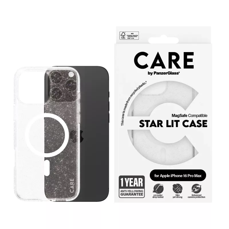 PanzerGlass CARE™ by ® Urban Combat Case Star Lit con MagSafe bianco iPhone 16 Pro Max