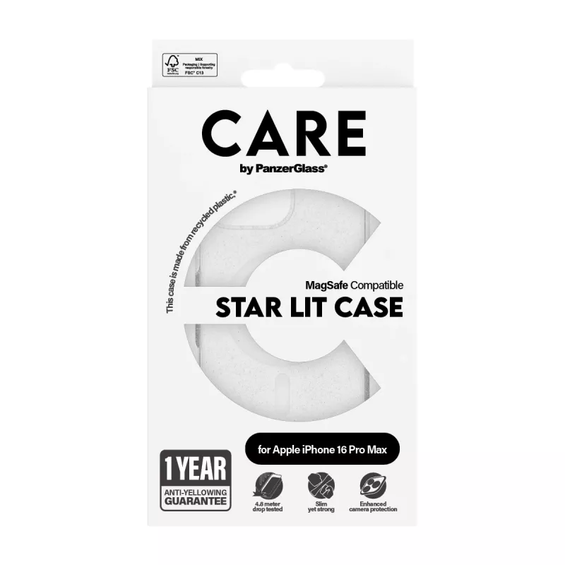PanzerGlass CARE™ by ® Urban Combat Case Star Lit con MagSafe bianco iPhone 16 Pro Max