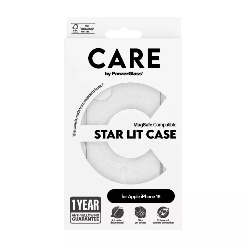 PanzerGlass CARE™ by ® Urban Combat Case Star Lit con MagSafe bianco iPhone 16