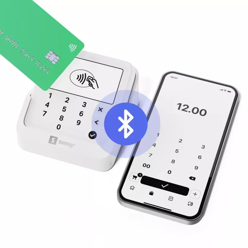 SumUp Solo Lite & Charging Station lettore di carte intelligente batteria ricaricabile bianco