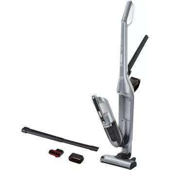 Aspirapolvere scopa Bosch BCH3P210 2-in-1, pulizia a secco, contenitore polvere 0,4 L, wireless + funzionamento a rete, grigio/nero, 3 kg