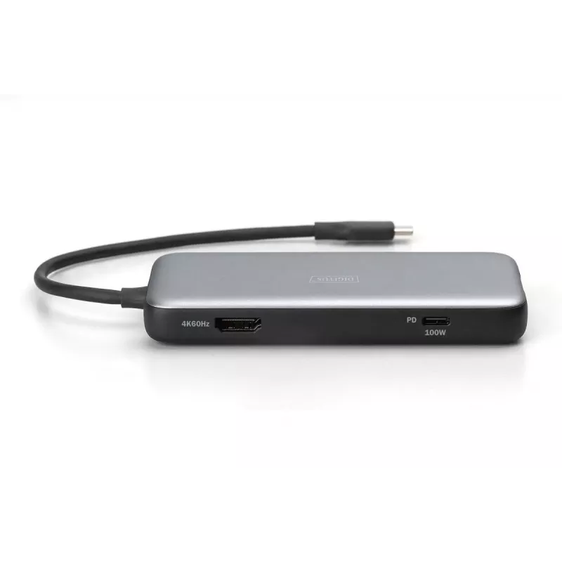 Docking station USB-C DIGITUS, 7 porte - HDMI / 2x USB-A 3.2 Gen 2 / GbE / SD / MicroSD - 100W USB Power Delivery