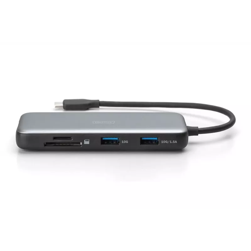 Docking station USB-C DIGITUS, 7 porte - HDMI / 2x USB-A 3.2 Gen 2 / GbE / SD / MicroSD - 100W USB Power Delivery