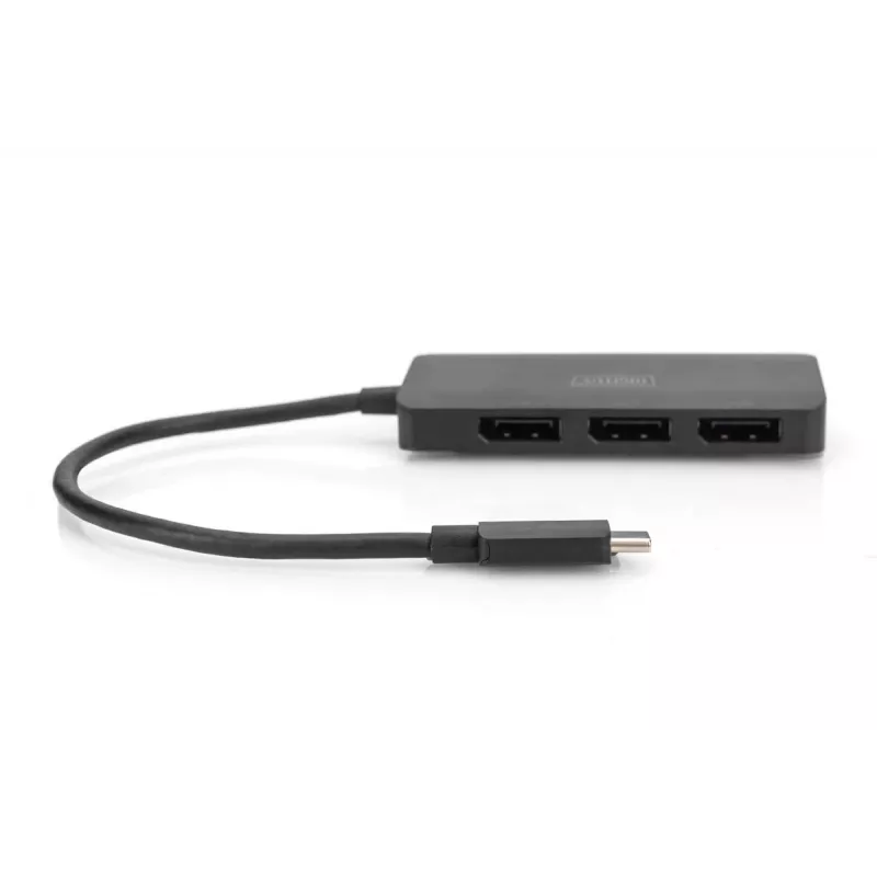 Digitus DS-45334 hub video MST a 3 porte, da USB-C a 3x DisplayPort, nero