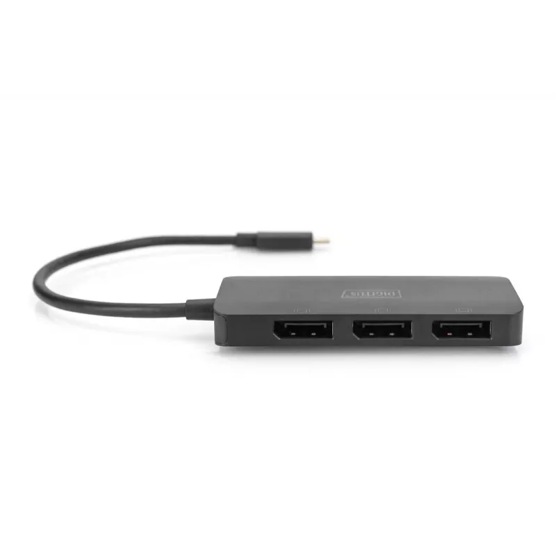 Digitus DS-45334 hub video MST a 3 porte, da USB-C a 3x DisplayPort, nero
