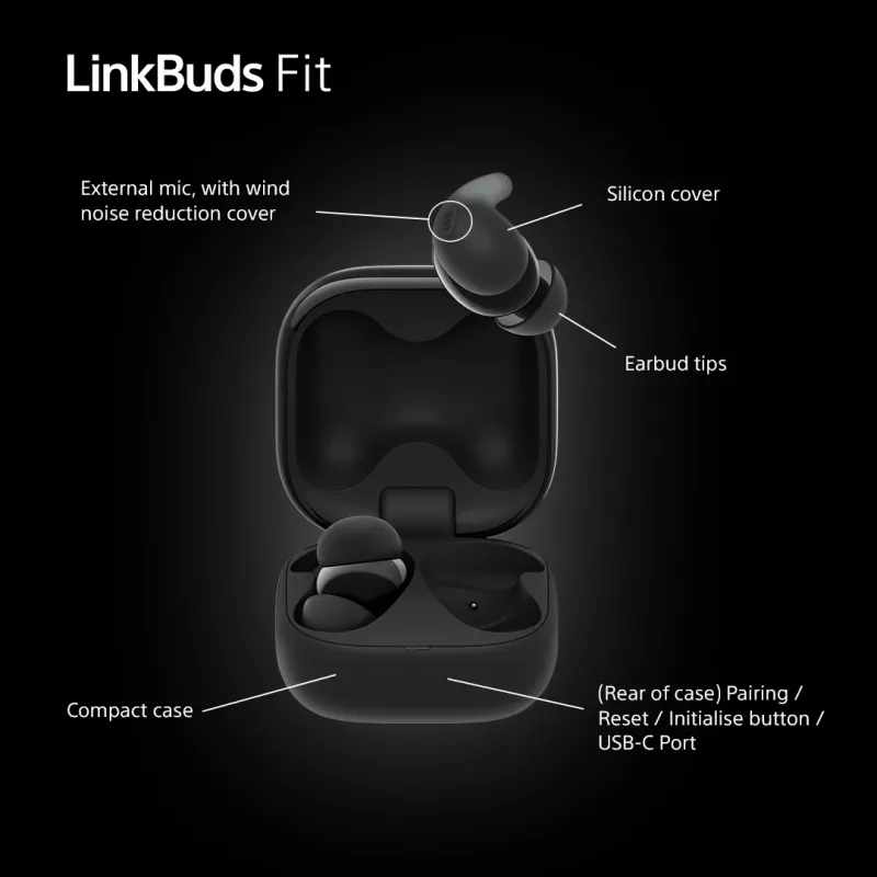 Cuffie wireless In-Ear Sony LinkBuds Fit WFLS910NB — Bluetooth, 20–20000 Hz, portata 10 m, 75 g, nero