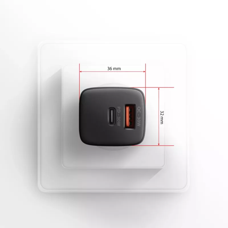 Axagon ACU-PQ30 PD3.0 & QC4+ 2 uscite caricabatterie da parete 30W