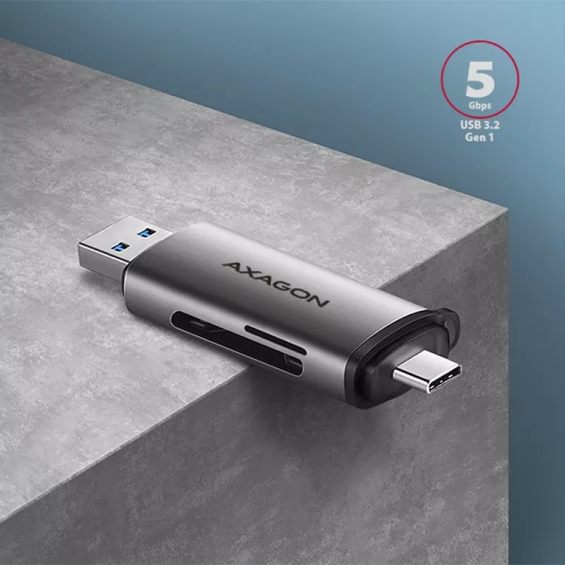 Lettore di schede Axagon CRE-SAC SuperSpeed USB-C+USB-A 5 Gbit/s