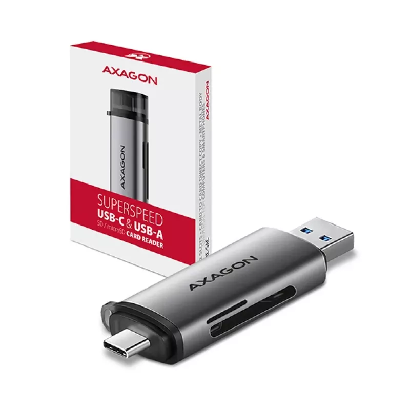 Lettore di schede Axagon CRE-SAC SuperSpeed USB-C+USB-A 5 Gbit/s