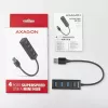 Axagon HUE-M1A hub mini 4x USB 3.2 Gen 1, metallo, cavo USB-A 20 cm