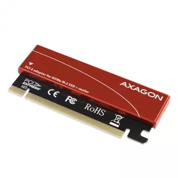 Axagon PCEM2-S adattatore slot PCIe x16 - M.2 NVMe M-Key, con dissipatore passivo in alluminio