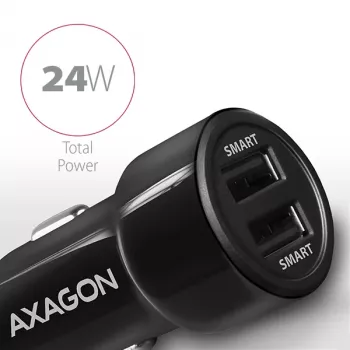 Axagon PWC-5V5 SMART caricabatterie auto 24W, 2x porta USB-A, 5V/2,4A + 5V/2,4A