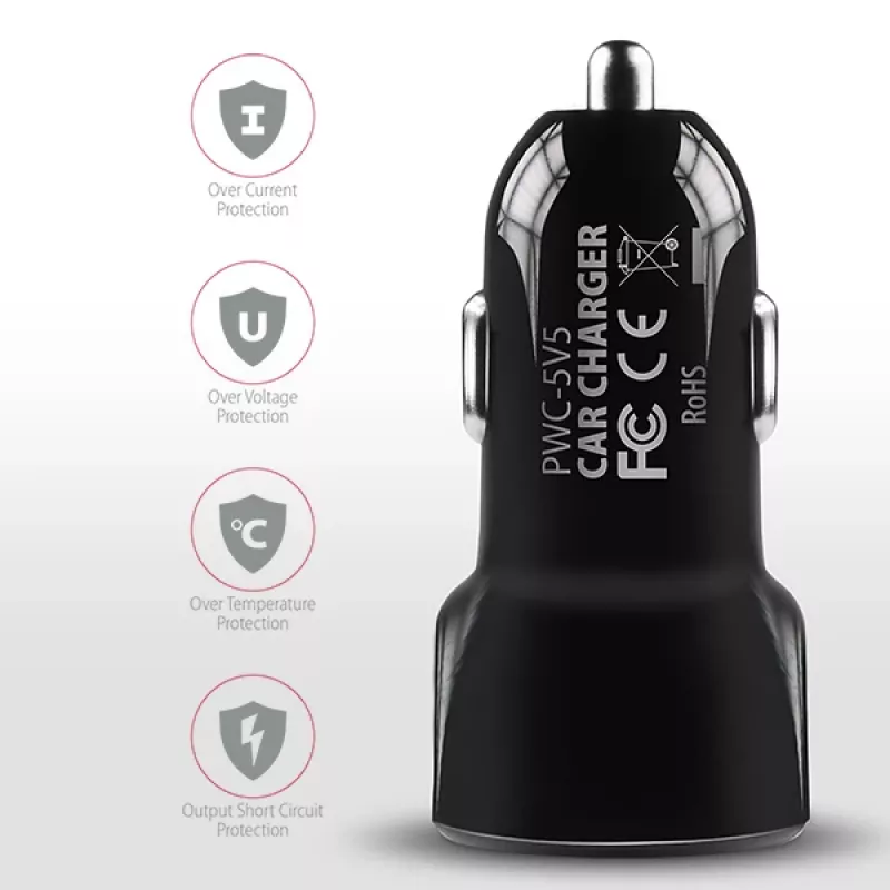 Axagon PWC-5V5 SMART caricabatterie auto 24W, 2x porta USB-A, 5V/2,4A + 5V/2,4A