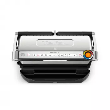 Grill da contatto Tefal OptiGrill + XL GC728D10, 2000 W, piastre antiaderenti 800 cm², 9 programmi, superficie di cottura 400×200 mm