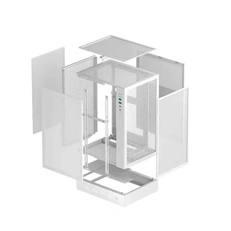 DeepCool CH170 Digital R-CH170-WHNPI0D-G-1 case per PC Mini-ITX Mini Tower senza alimentatore, 2x USB 3.0, USB-C, bianco