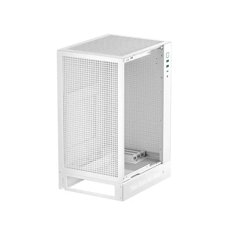 DeepCool CH170 Digital R-CH170-WHNPI0D-G-1 case per PC Mini-ITX Mini Tower senza alimentatore, 2x USB 3.0, USB-C, bianco
