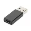 DIGITUS adattatore USB Type-C, Type-A a C M/F, 3A, 5GB, versione 3.0, nero