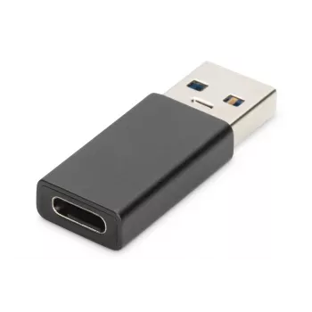DIGITUS adattatore USB Type-C, Type-A a C M/F, 3A, 5GB, versione 3.0, nero