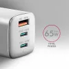 Axagon ACU-DPQ65W PD3.0 & QC4+ caricabatterie da parete 3 uscite 65W