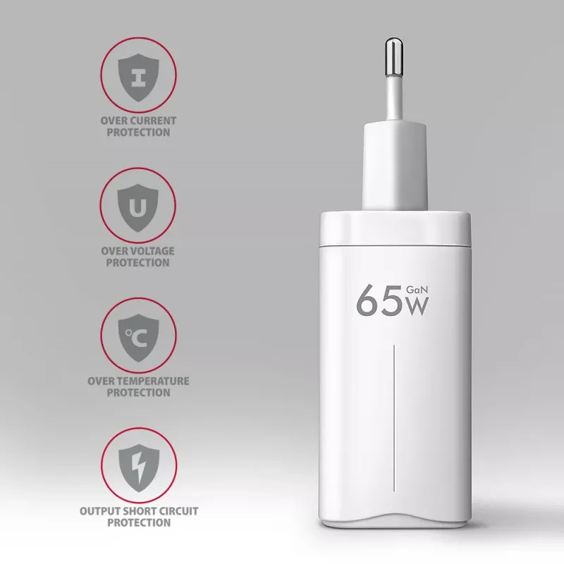 Axagon ACU-DPQ65W PD3.0 & QC4+ caricabatterie da parete 3 uscite 65W