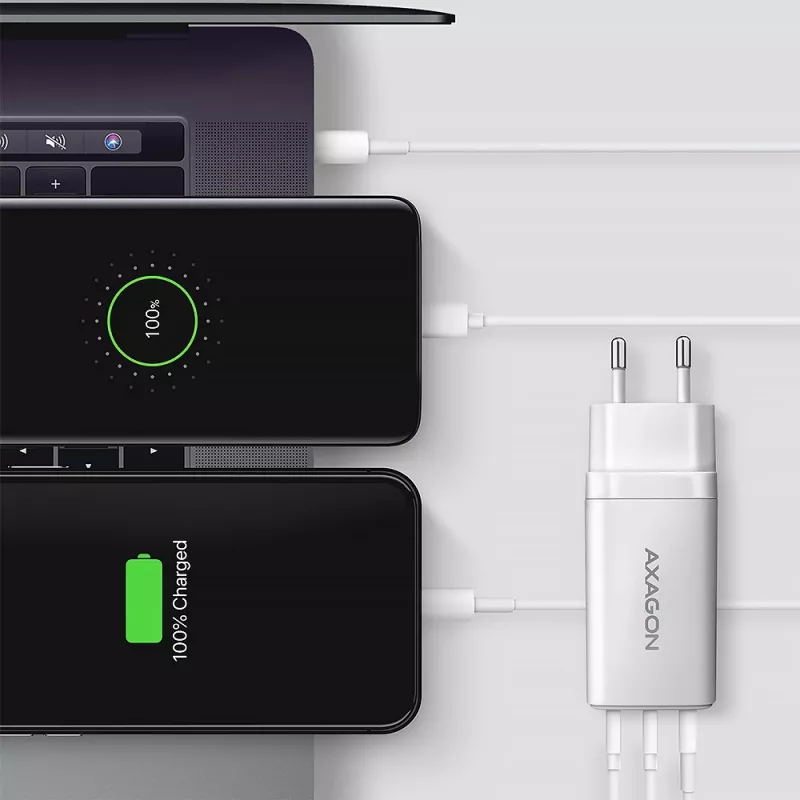 Axagon ACU-DPQ65W PD3.0 & QC4+ caricabatterie da parete 3 uscite 65W