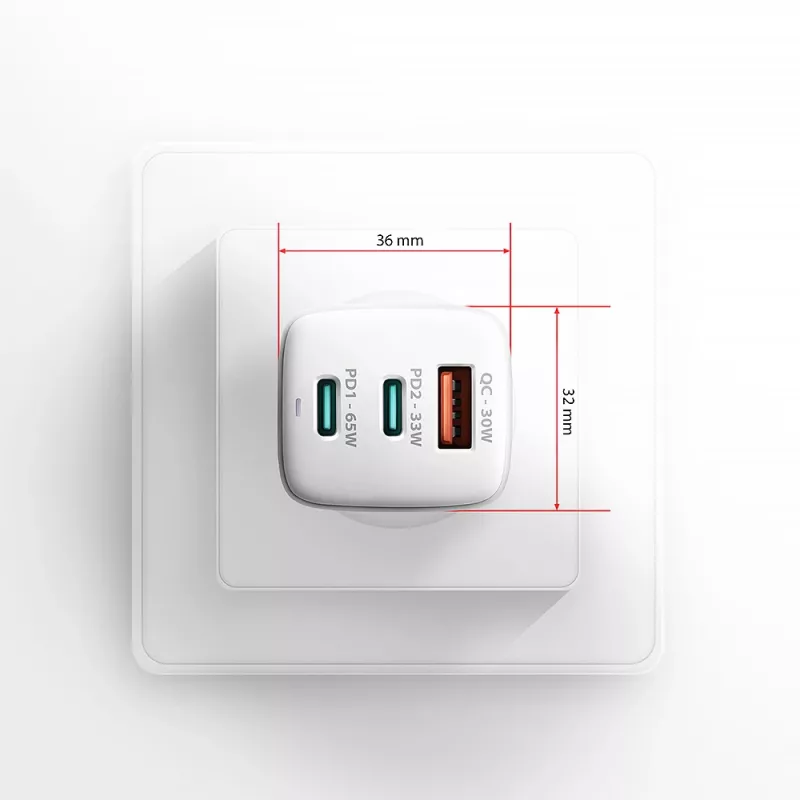 Axagon ACU-DPQ65W PD3.0 & QC4+ caricabatterie da parete 3 uscite 65W