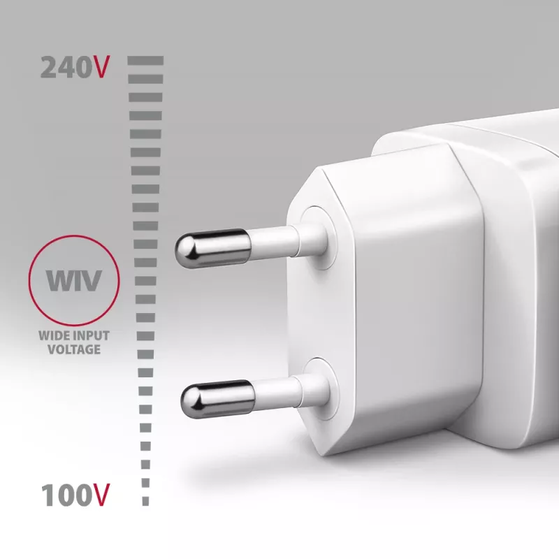 Caricabatterie da parete Axagon ACU-PD30W 1x QC3.0/AFC/FCP/PD Type-C 30W bianco