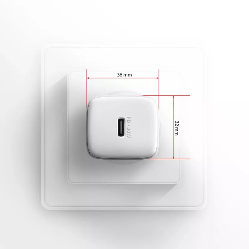 Caricabatterie da parete Axagon ACU-PD30W 1x QC3.0/AFC/FCP/PD Type-C 30W bianco