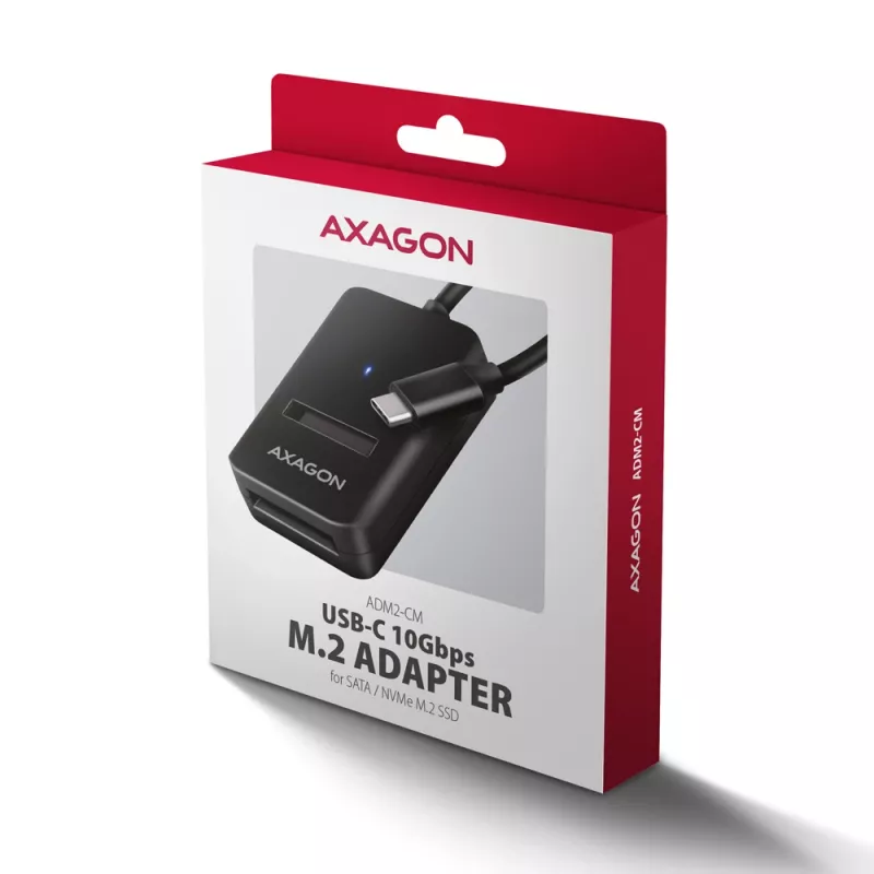Axagon ADM2-CM adattatore USB-C M.2 NVMe SATA 10Gbps nero