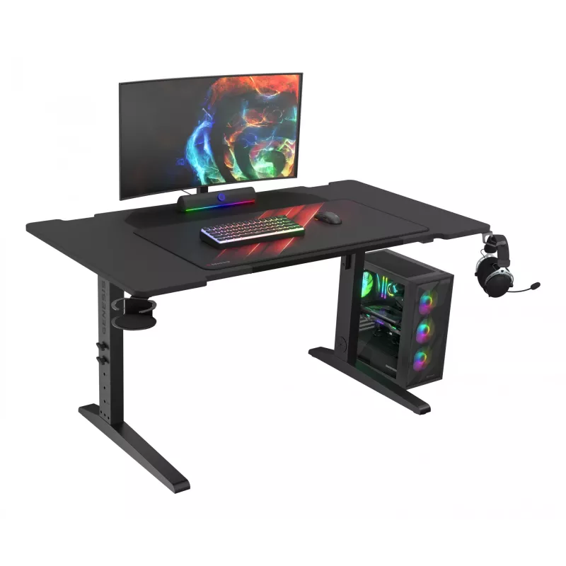 Scrivania per computer dritta GENESIS NDS-2249 nero MDF 140x75cm