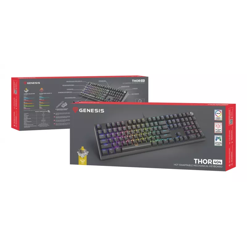 Tastiera GENESIS THOR 404 universale USB QWERTY inglese nero