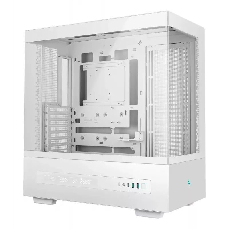 DeepCool CH690 Digital WH R-CH690-WHNNA0D-G-1 case PC Mid Tower, ATX/micro-ATX/Mini-ITX, 2x vetro temperato, 1x vano da 3,5 pollici + 3x vani da 2,5 pollici, 8 slot di espansione, senza alimentatore, bianco