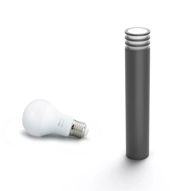 Lampada smart da terra Philips Hue White Lucca palo da esterno 1740393P0