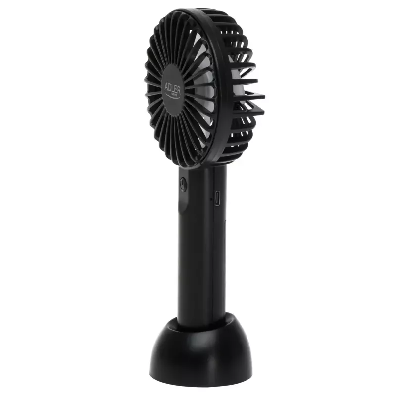 Ventilatore da tavolo Adler AD 7338 Mini USB — 7 cm di diametro, 3 velocità, nero