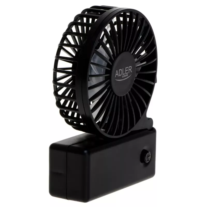 Ventilatore da tavolo Adler AD 7336 – mini ventilatore pieghevole, 6,5 cm di diametro, 1 velocità, nero