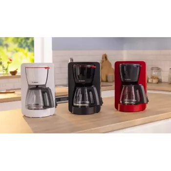 Caffettiera a filtro Bosch TKA2M114 — serbatoio acqua 1,25 l, 15 tazze, rosso