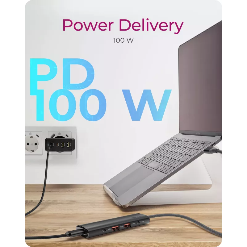 ICY BOX IB-HUB1437-CPD con filo USB 3.2 Gen 2 (3.1 Gen 2) Type-C nero