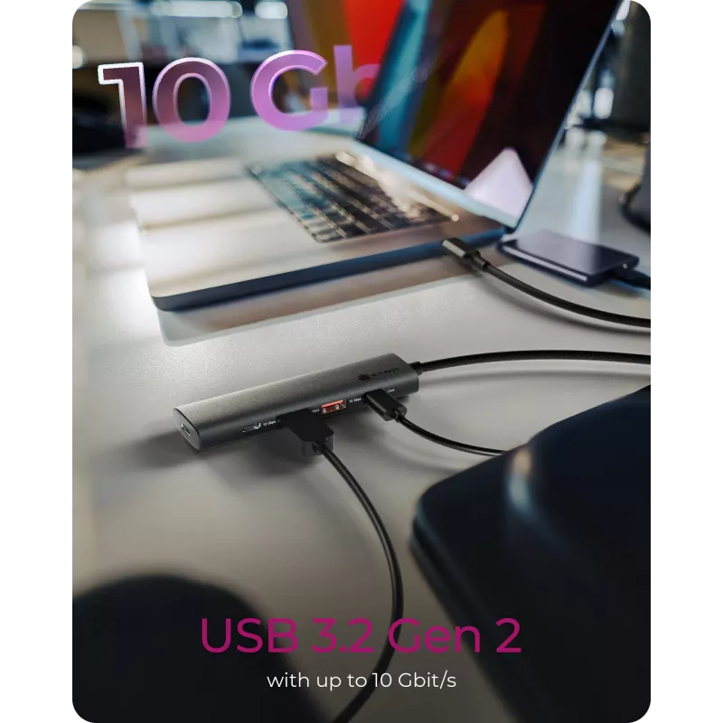 ICY BOX IB-HUB1437-CPD con filo USB 3.2 Gen 2 (3.1 Gen 2) Type-C nero