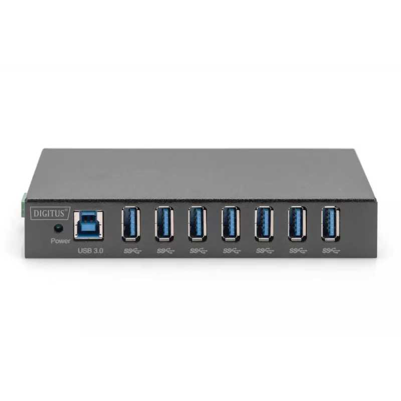 DIGITUS HUB USB 3.0 - 7 porte - Industrial Metal PSU 15-kV ESD Table Wall DIN Rail mount